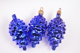 Set 3 piñas adorno Navidad AZUL (2)
